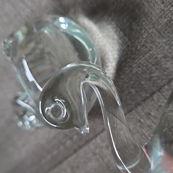 VINTAGE CRYSTAL GLASS SWANS Heavy Hand blown clear - Picture 6 of 8